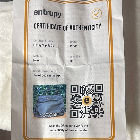 Prada -Tessuto Pecono- Dark Gray Nylon Tote Bag - Picture 3 of 16